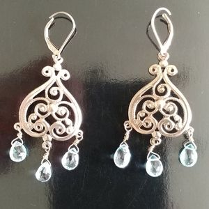 Silver earrings blue stones